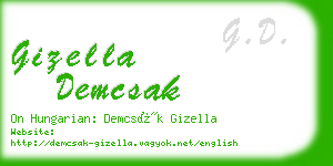 gizella demcsak business card